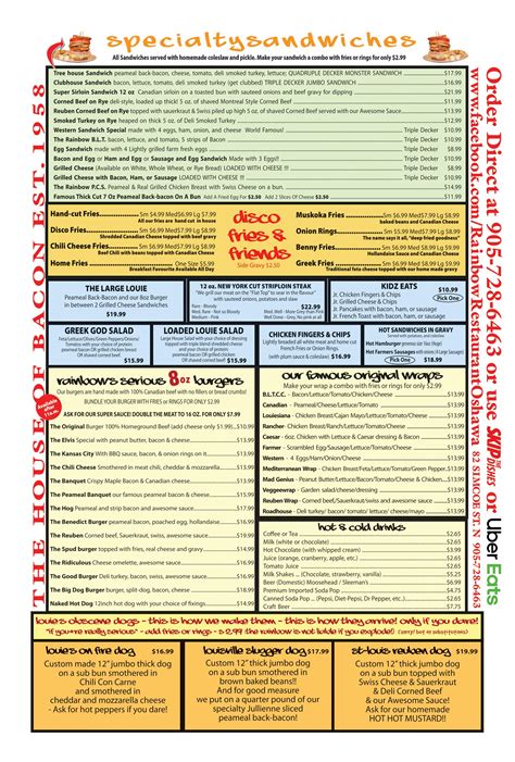 le rainbow restaurant menu